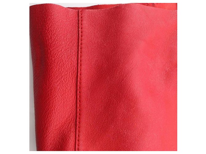 Céline Celine Horizontale Cabas Tote Tasche aus rotem Leder - Ansicht 11