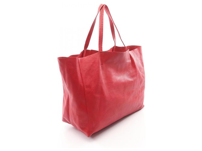 Céline Celine Horizontale Cabas Tote Tasche aus rotem Leder - Ansicht 2