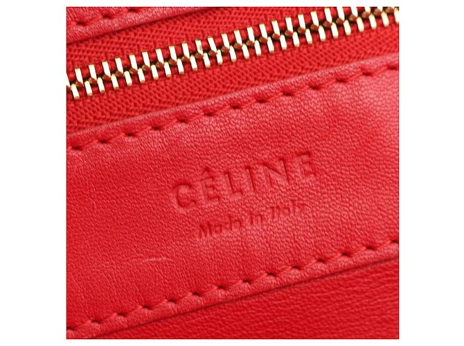 Céline Celine Horizontale Cabas Tote Tasche aus rotem Leder - Ansicht 4