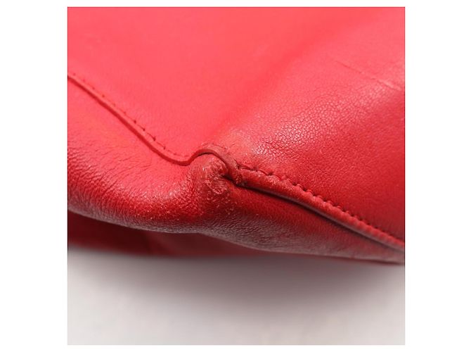 Céline Celine Horizontale Cabas Tote Tasche aus rotem Leder - Ansicht 5
