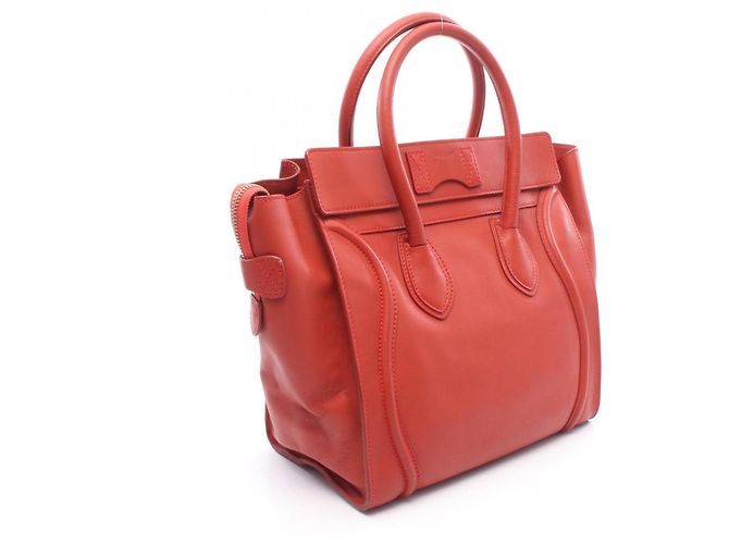 Céline Borsa Celine Luggage Mini Shopper Rosso - vista 2