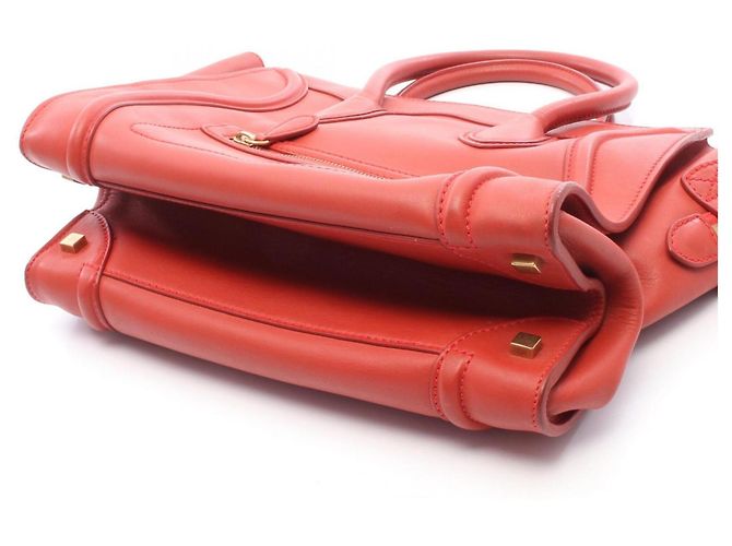 Céline Borsa Celine Luggage Mini Shopper Rosso - vista 7