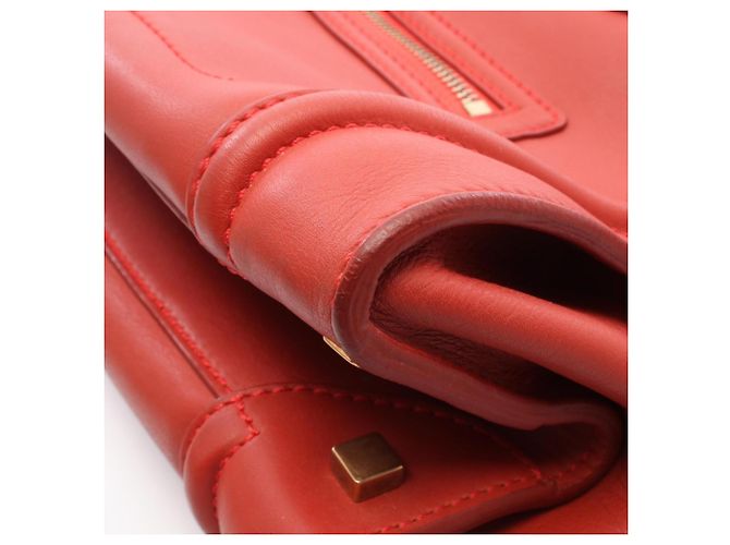 Céline Borsa Celine Luggage Mini Shopper Rosso - vista 8