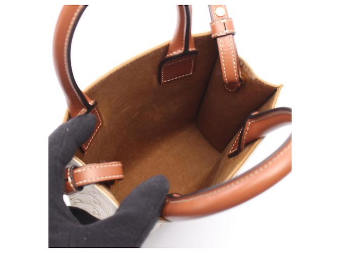 Céline Celine Mini Vertikaler Triomphe Cabas Handtasche Braun Roh - Ansicht 3