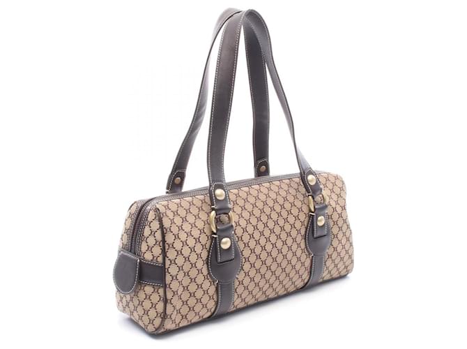 Céline Borsa Boston Mini Celine Macadam Marrone Beige - vista 2