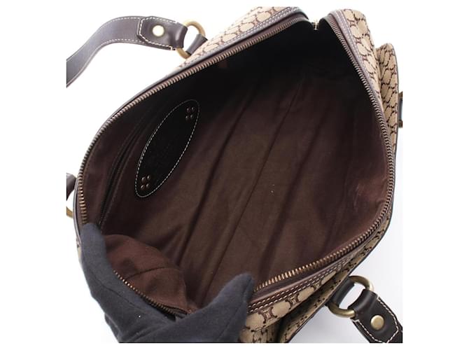 Céline Borsa Boston Mini Celine Macadam Marrone Beige - vista 3