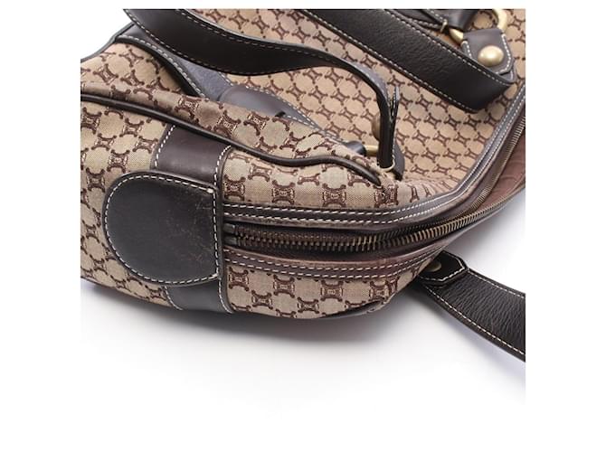 Céline Borsa Boston Mini Celine Macadam Marrone Beige - vista 5