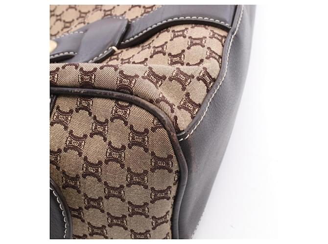 Céline Borsa Boston Mini Celine Macadam Marrone Beige - vista 7