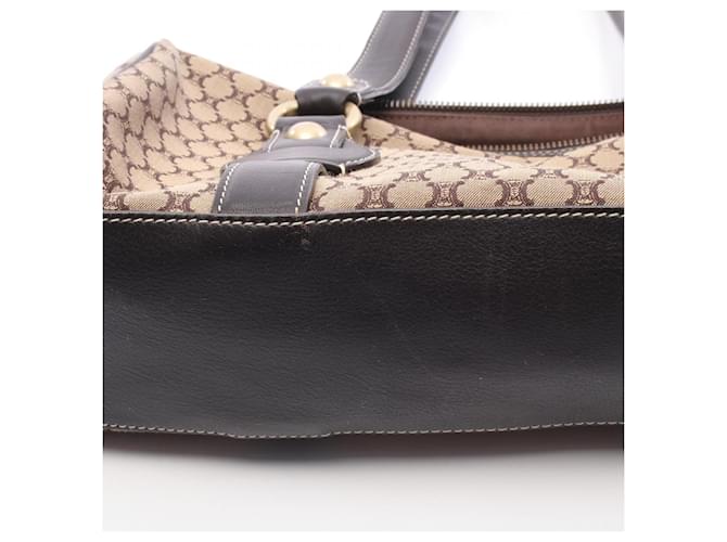 Céline Borsa Boston Mini Celine Macadam Marrone Beige - vista 8