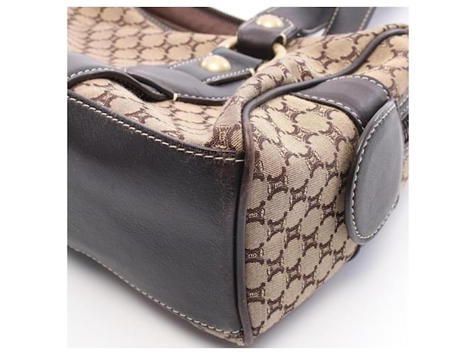 Céline Borsa Boston Mini Celine Macadam Marrone Beige - vista 9