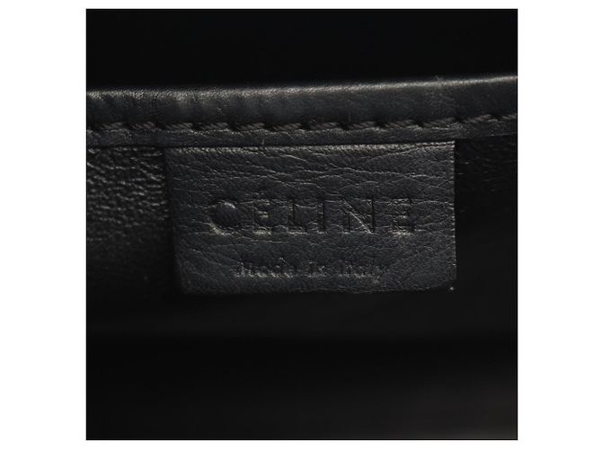 Céline Borsa a 2 modi Celine Luggage Nano Shopper Nero Bianco Cachi - vista 4