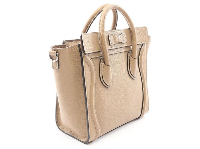 Céline Borsa a mano Celine Luggage Nano Shopper Beige - vista 2