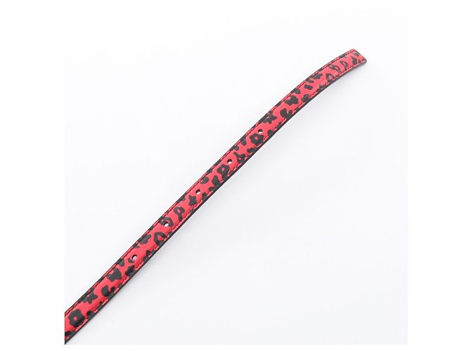 Christian Dior Gürtel aus Leder mit Leopardenmuster Schwarz Rot - Ansicht 3