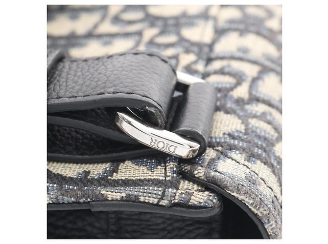 Borsa Saddle Christian Dior Beige Blu navy - vista 10