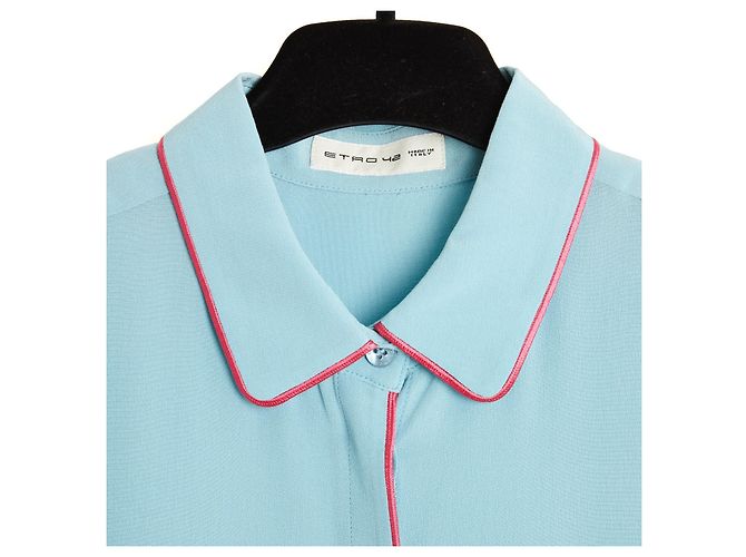 Etro Blusa de Seda Turquesa Azul - vista 2