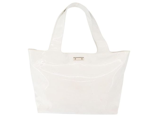 Tote Gancini Salvatore Ferragamo en cuir verni Blanc - vue 2