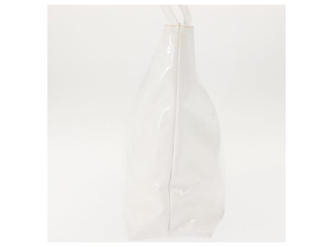 Tote Gancini Salvatore Ferragamo en cuir verni Blanc - vue 3