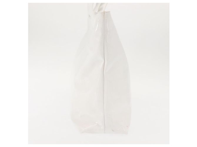 Tote Gancini Salvatore Ferragamo en cuir verni Blanc - vue 4