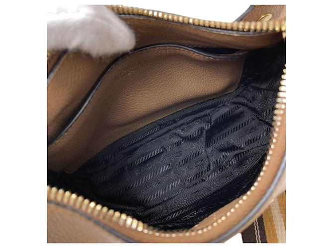 Borsa a Spalla con Logo Prada Marrone - vista 5