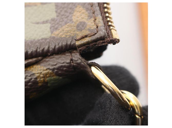 Sac à main Louis Vuitton Pochette Accessoires Marron Kaki - vue 9