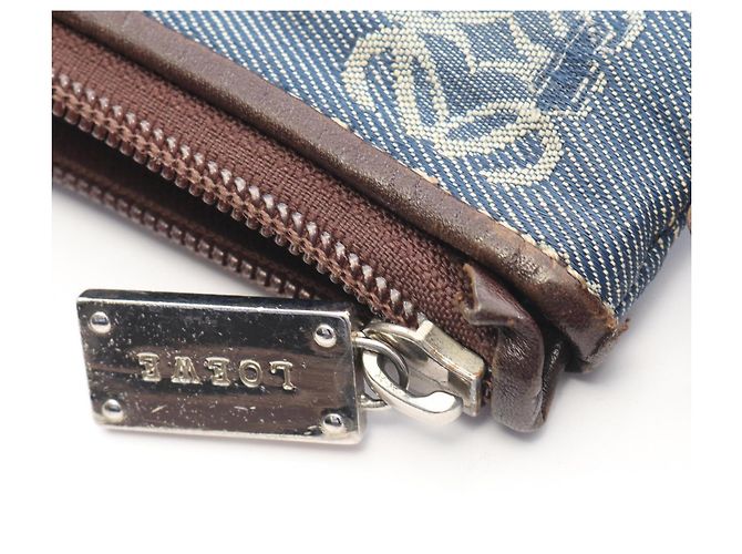 Borsa a Spalla Loewe Anagram Marrone Blu - vista 10