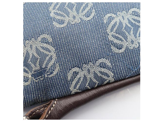 Borsa a Spalla Loewe Anagram Marrone Blu - vista 11