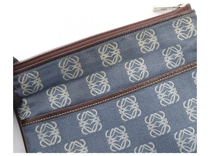Borsa a Spalla Loewe Anagram Marrone Blu - vista 5