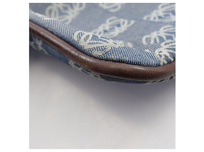 Borsa a Spalla Loewe Anagram Marrone Blu - vista 7