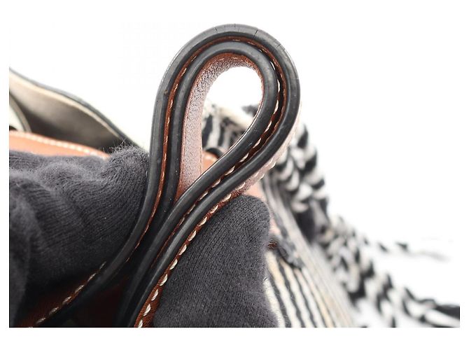 Loewe Hammock Small 2-Way Handtasche Braun Schwarz Weiß - Ansicht 11