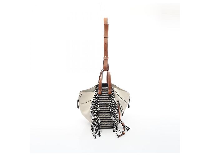 Loewe Hammock Small 2-Way Handtasche Braun Schwarz Weiß - Ansicht 5