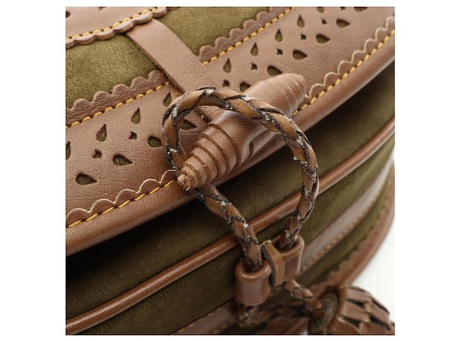 Borsa a spalla Anagram della collezione Siviglia di Loewe Marrone Cachi - vista 12