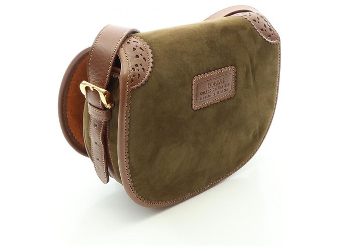 Borsa a spalla Anagram della collezione Siviglia di Loewe Marrone Cachi - vista 2