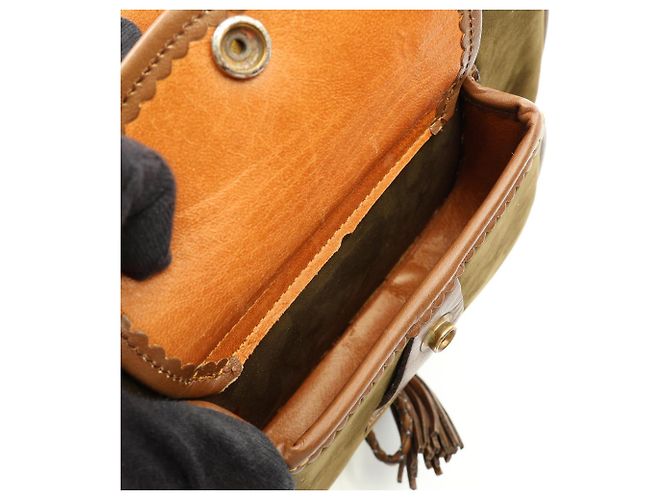 Borsa a spalla Anagram della collezione Siviglia di Loewe Marrone Cachi - vista 6