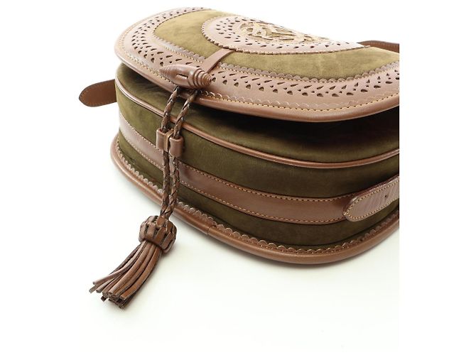 Borsa a spalla Anagram della collezione Siviglia di Loewe Marrone Cachi - vista 7