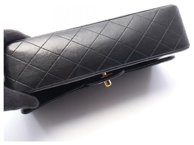 Borsa a Spalla Chanel Matelassé Double Flap Nero - vista 8