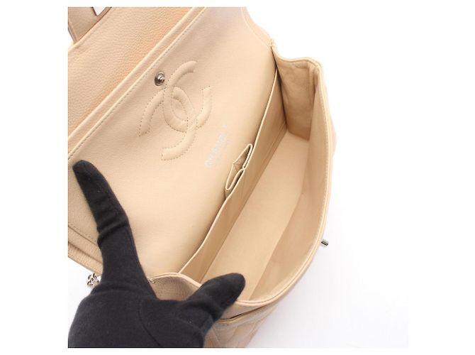 Borsa a tracolla Chanel Matelassé Double Flap Beige - vista 3