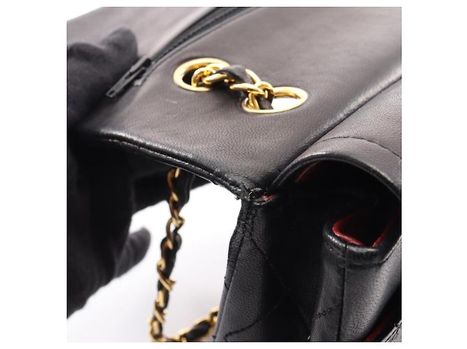Borsa a tracolla Chanel Matelassé Double Flap Nero - vista 11