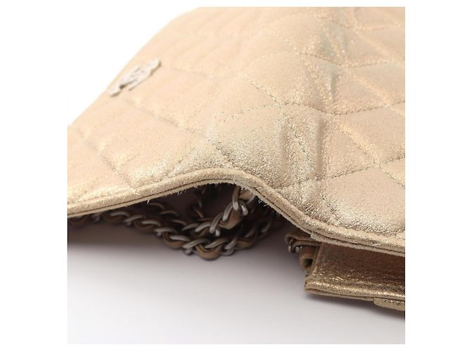 Borsa a Spalla Chanel Matelassé in Pelle Oro D'oro - vista 12