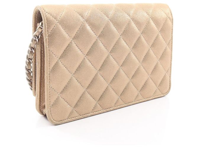Borsa a Spalla Chanel Matelassé in Pelle Oro D'oro - vista 2