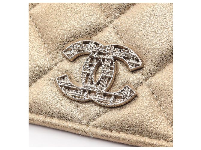 Borsa a Spalla Chanel Matelassé in Pelle Oro D'oro - vista 7