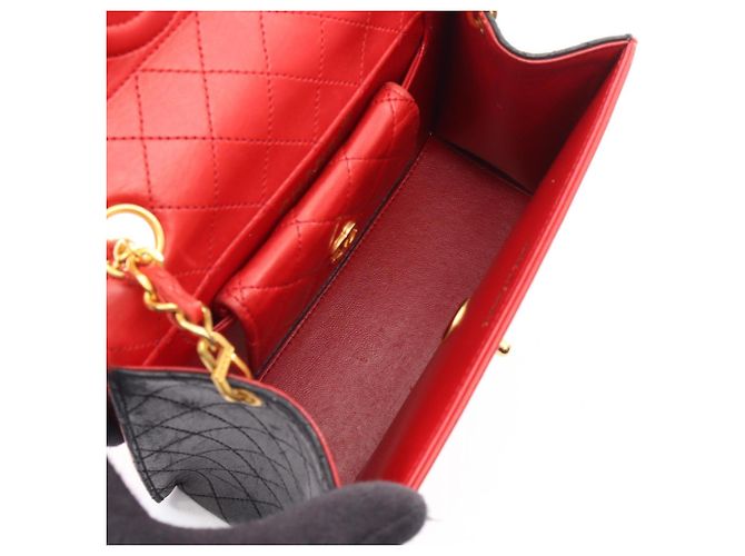 Borsa a Spalla Chanel Matelassé Nero Rosso - vista 3