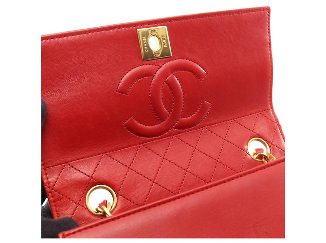 Borsa a Spalla Chanel Matelassé Nero Rosso - vista 7