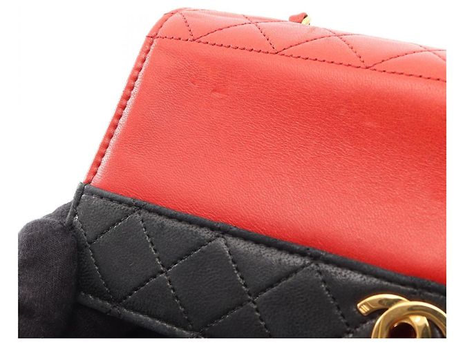 Borsa a Spalla Chanel Matelassé Nero Rosso - vista 8