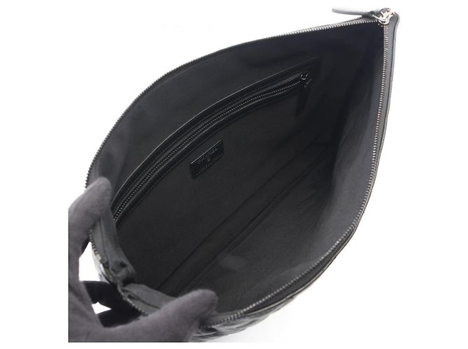 Clutch/Borsa a mano in pelle matelassé Chanel Schwarz - Ansicht 3