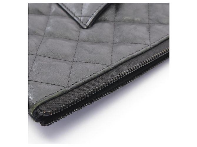 Clutch/Borsa a mano in pelle matelassé Chanel Schwarz - Ansicht 7
