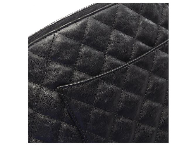 Clutch/Borsa a mano in pelle matelassé Chanel Schwarz - Ansicht 9