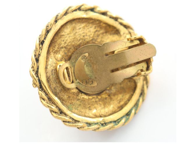Chanel Clip-Ohrringe, vergoldet Weiß Golden - Ansicht 6