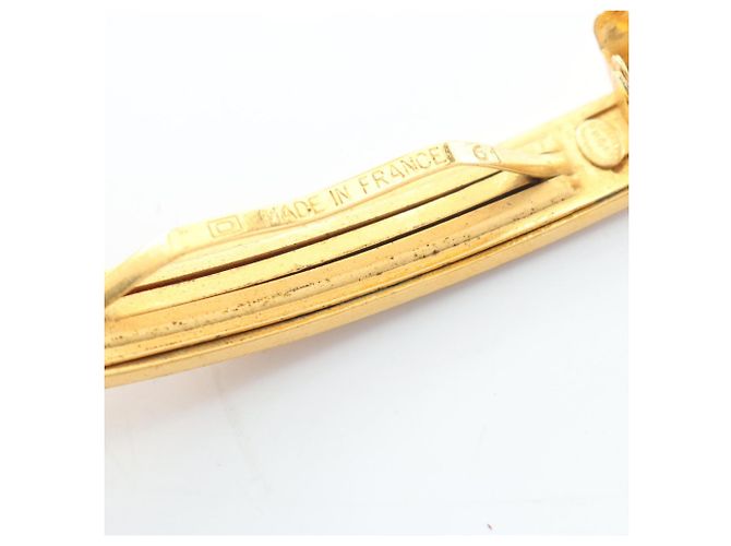 Barrette Chanel placcata oro Beige - vista 4