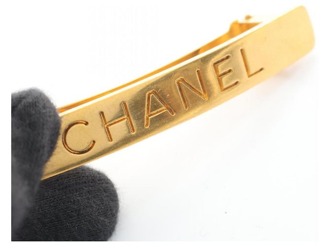 Barrette Chanel placcata oro Beige - vista 6