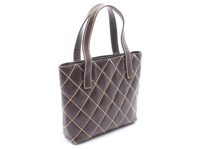 Borsa Tote Chanel Wild Stitch Marrone - vista 2